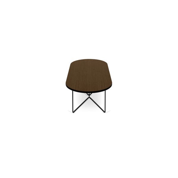 Stolić za kavu s pločom u dekoru oraha 136x60 cm - TemaHome Oval-image-1