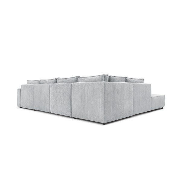 Svijetlo siva kutna garnitura od samta (s lijevim kutom/u obliku slova "U") Nihad modular – Bobochic Paris-image-4