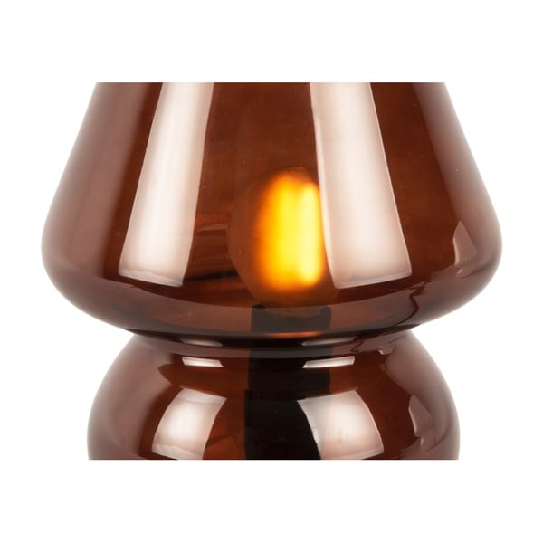 Tamnosmeđa staklena stolna lampa Leitmotiv Glass, visina 18 cm-image-4