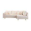 Krem kutna garnitura od samta (s desnim kutom) Ariella – Ropez