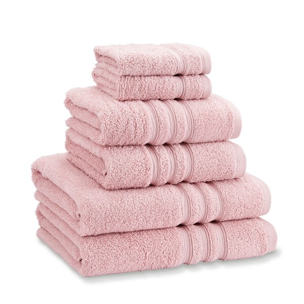 Svijetlo ružičasti pamučni set ručnika 6 kom od frotira Zero Twist – Catherine Lansfield