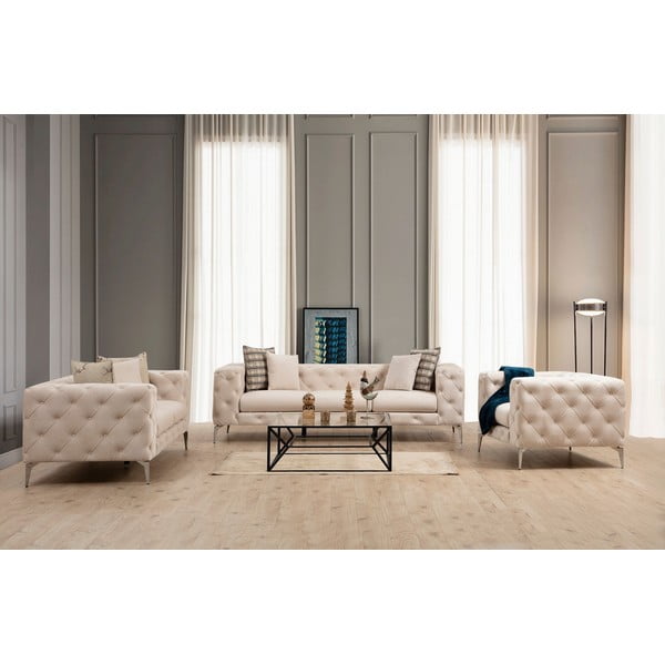 Bež baršunasti sofa 237 cm Como – Artie-image-1
