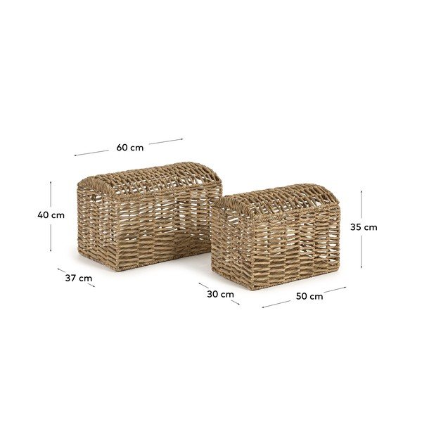 Košare u setu 2 kom od vodenog zumbula 60x37x40 cm Xuliana – Kave Home-image-4