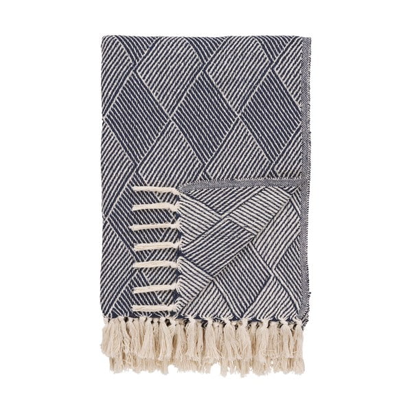 Plava deka od recikliranog pamuka 130x180 cm Izmir – House Nordic