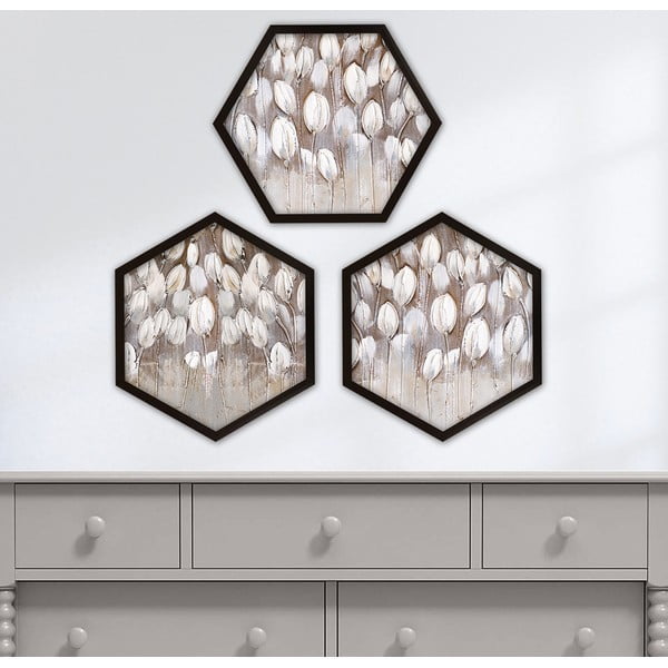 Slike u setu od 3 komada 35x35 cm Pentagons - Wallity-image-1