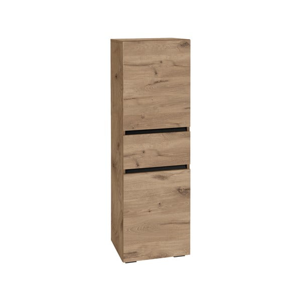 Visok/uski kupaonski ormarić u dekoru hrasta u prirodnoj boji 38x130 cm Wisla – Støraa-image-2