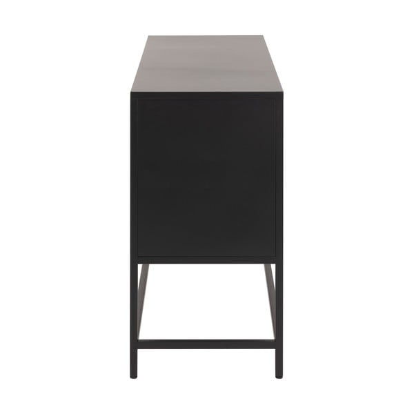 Crna metalna niska komoda 125x75 cm Newcastle – Actona-image-4