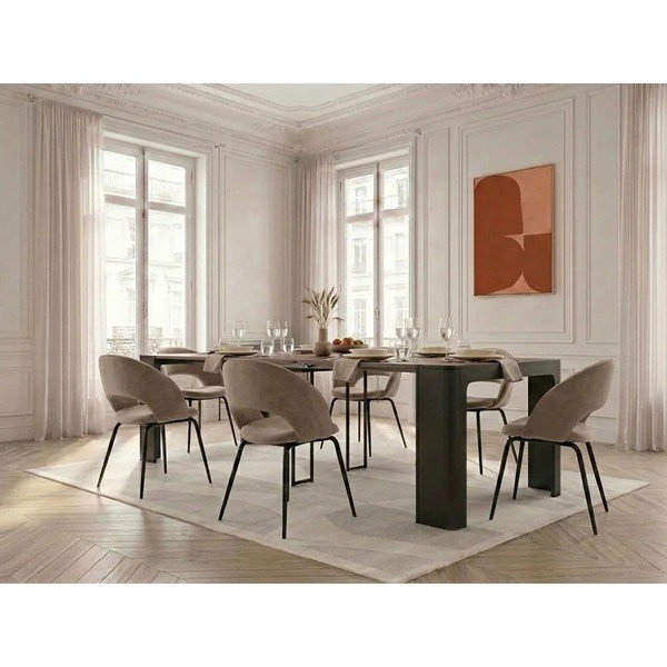 Crni/u prirodnoj boji pomoćni stol 50x110 cm Albane – Bobochic Paris-image-4
