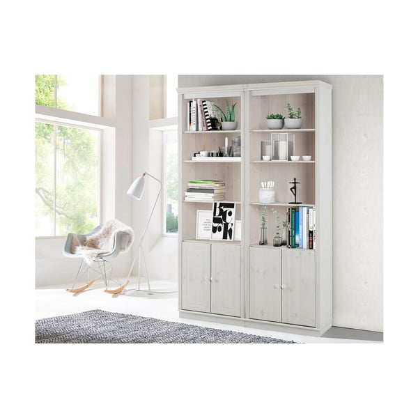 Bijela biblioteka od masivnog bora 148x223 cm Anita – Støraa-image-3