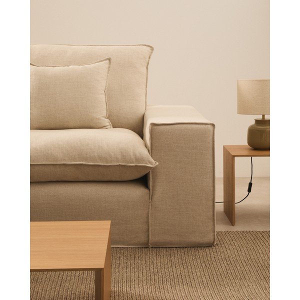 Bež lanena sofa 240 cm Anarela – Kave Home-image-4