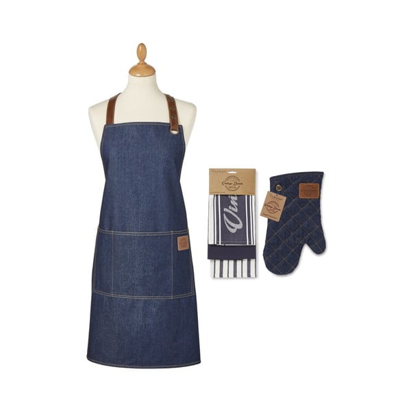 Ručnici, pregača i rukavica u setu 5 kom Oxford Denim – Cooksmart ®