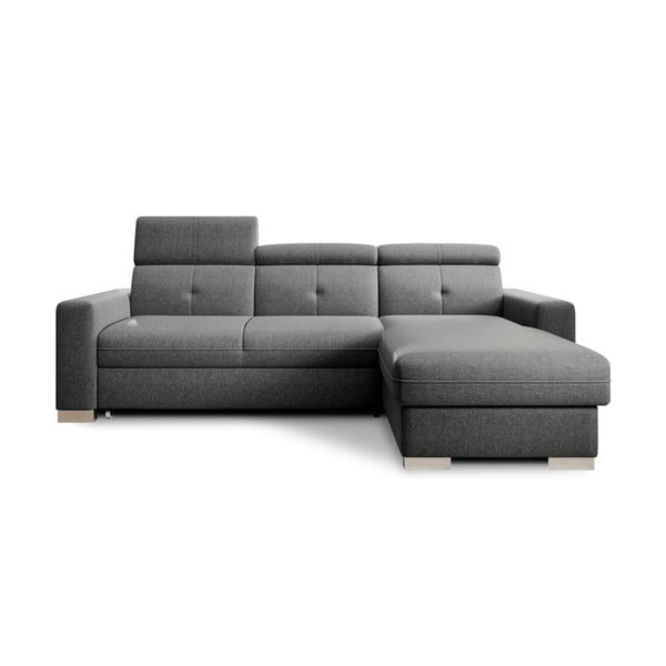 Siva sklopiva/s prostorom za odlaganje kutna garnitura (s desnim kutom/s ležaljkom) Fresia – ELTAP