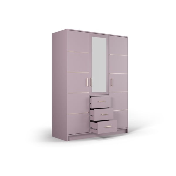 Ružičasti ormar s ogledalom 147x200 cm Burren - Cosmopolitan Design-image-3