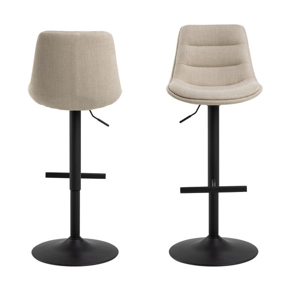 Crna/bež barska stolica podesive visine (visine sjedala 65 cm) Adisa – Actona-image-2