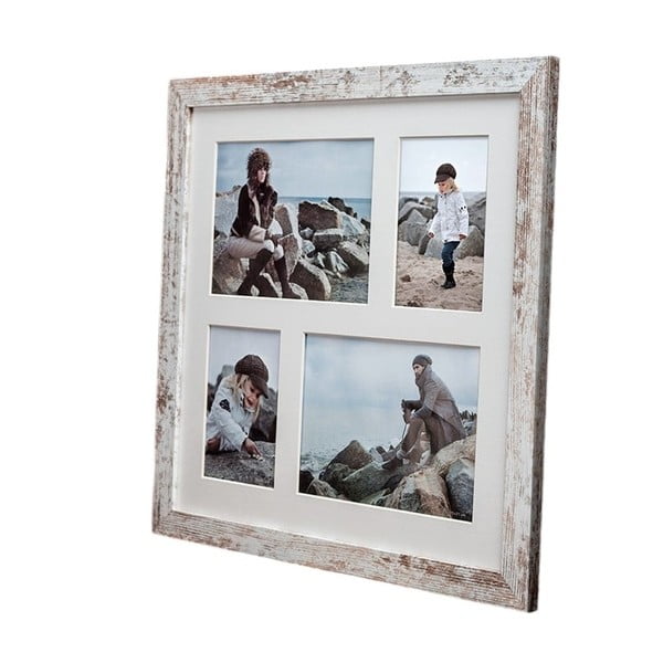Sivo-bijeli okvir za 4 fotografije Styler Narvik Shabby, 39 x 39 cm