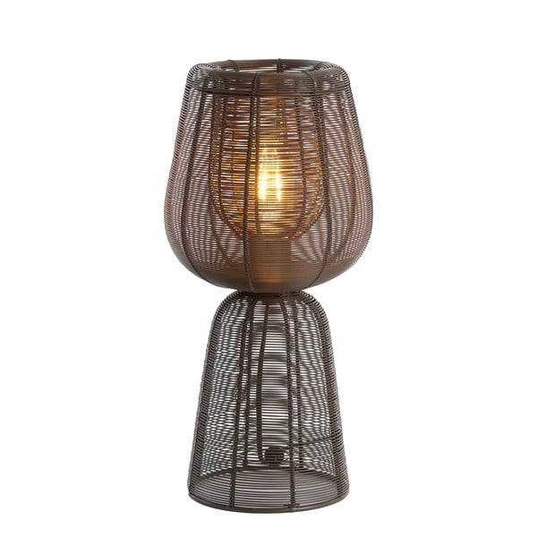 Tamno smeđa stolna lampa (visina 42 cm) Aboso – Light & Living
