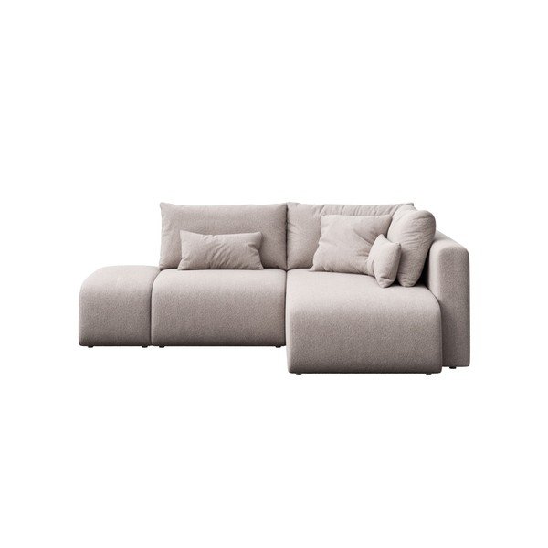 Svijetlo siva sklopiva/s prostorom za odlaganje kutna garnitura (s desnim kutom/s ležaljkom) Lumine – Ghado