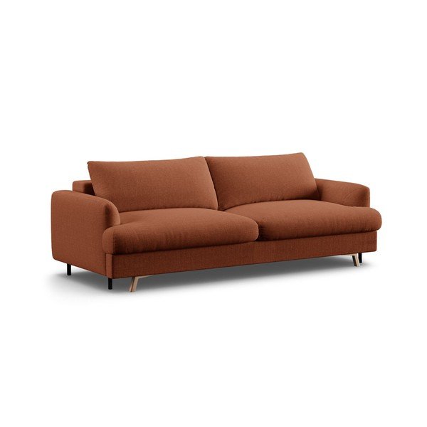 Sklopiva/s prostorom za odlaganje sofa boja terakote 233 cm Naomi – Micadoni 
