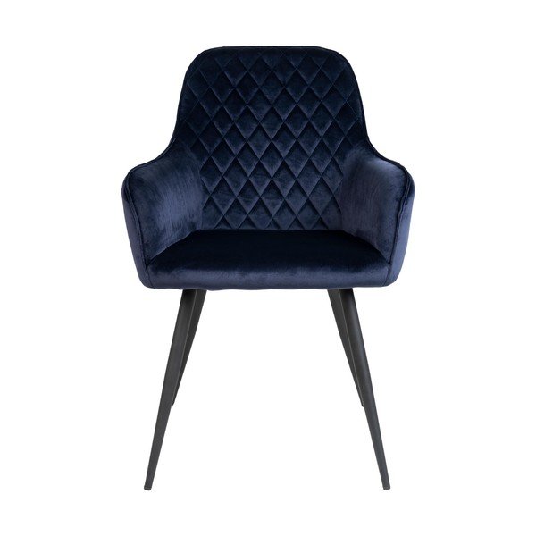 Tamno plave podstavljene blagovaonske stolice u setu s naslonima za ruke 2 kom Harbo – House Nordic-image-2