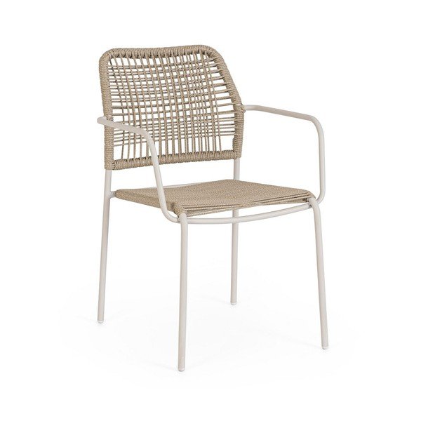 Bež/u prirodnoj boji metalna vrtna stolica Jable – Bizzotto