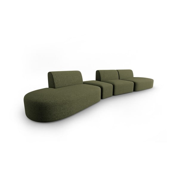 Zelena sofa od šenila s lijevim kutom 428 cm Paolo – Milo Casa-image-2