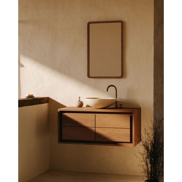 Zidno ogledalo s okvirom od masivnog drveta 45x70 cm Shamel – Kave Home-image-1