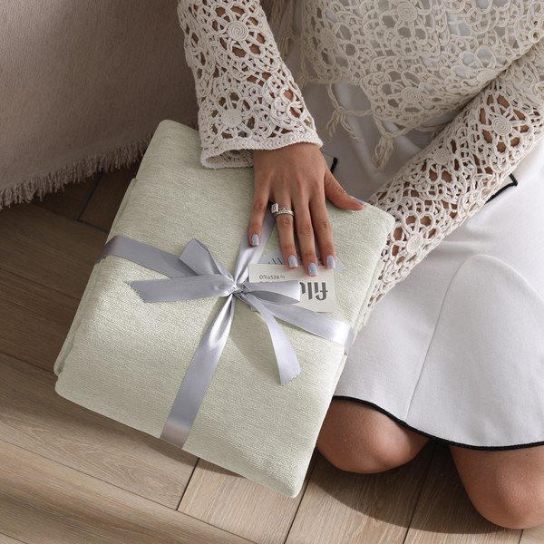 Krem prekrivač od šenila 220x240 cm Talo – Filumi-image-4