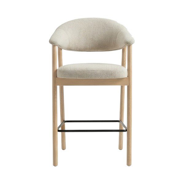Krem/u prirodnoj boji podstavljena barska stolica s naslonima za ruke (visine sjedala 67 cm) Elk – Unique Furniture-image-1
