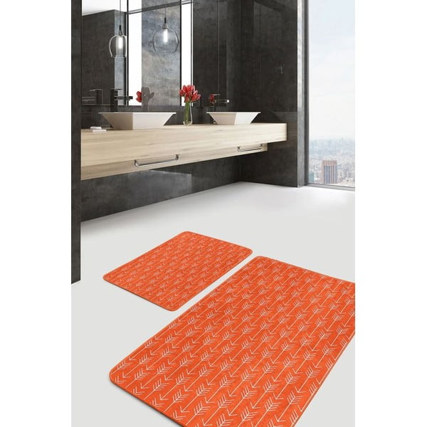 Od samta kupaonske prostirke u setu 2 kom boja terakote 60x100 cm – Mila Home-image-2
