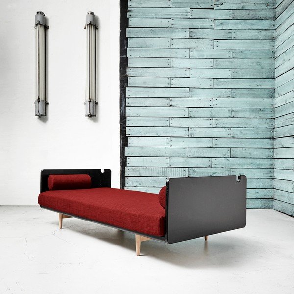 Sofa na razvlačenje Karup Deva Black / Raw Oak / Passion Red-image-2