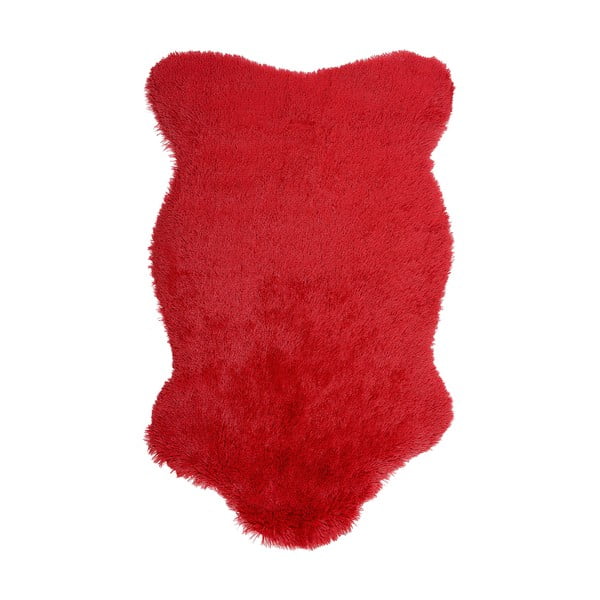 Crveni krzneni tepih Ranto Soft Bear, 70 x 105 cm