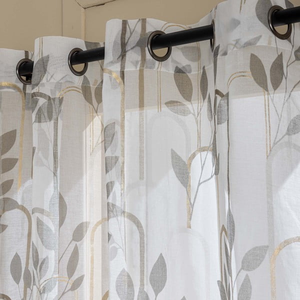 Siva prozirna zavjesa od voila 140x240 cm Roseris – douceur d'intérieur-image-2