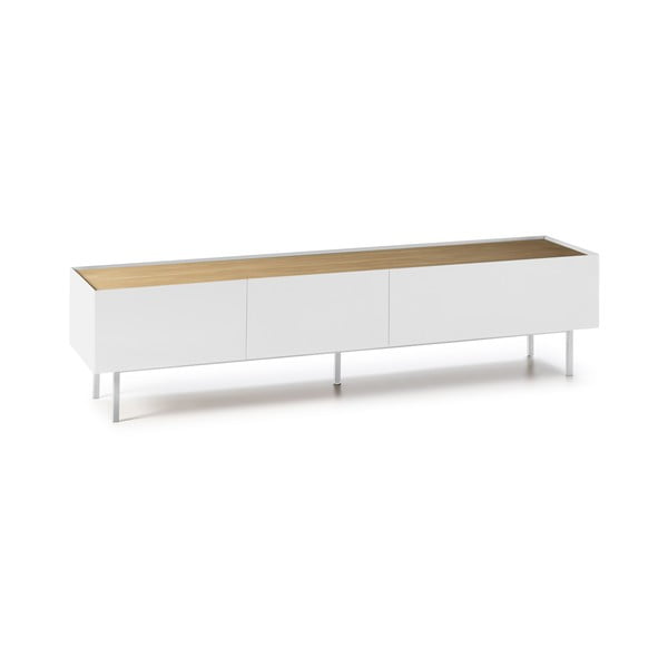Bijela/u prirodnoj boji TV komoda u dekoru hrasta 180x45 cm Arista – Teulat-image-3