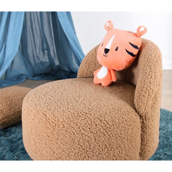 Smeđa dječja fotelja od bouclé tkanine Moouv – Artie-image-3