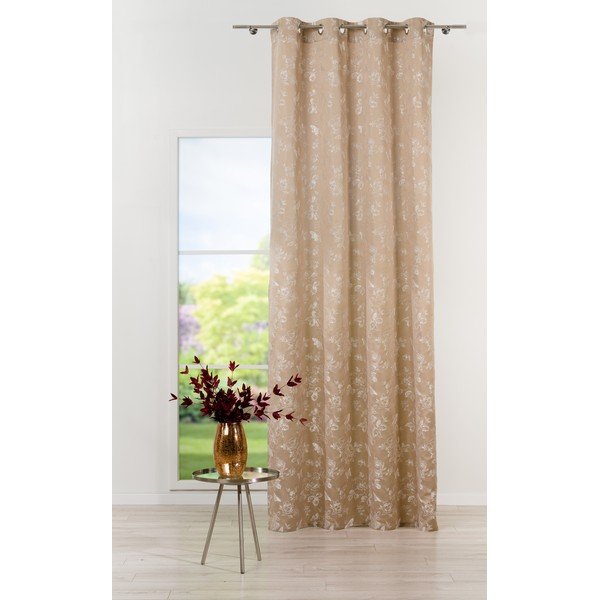 Bež zavjesa 135x260 cm Lillies – Mendola Fabrics-image-2