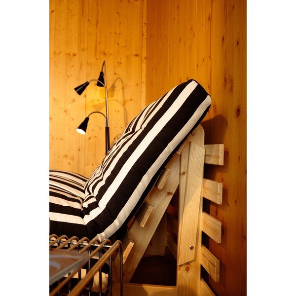 Crno-bijela futon/drvena fotelja na rasklapanje Roots – Karup-image-4