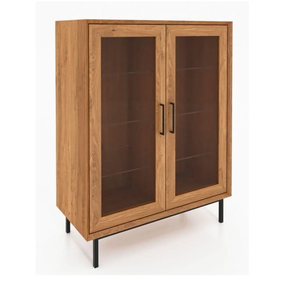 Vitrina od hrastovog drveta u prirodnoj boji 97x125 cm Abies - The Beds-image-3