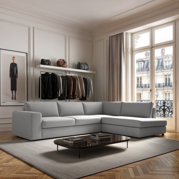 Svijetlo siva kutna garnitura (s desnim kutom/u obliku slova L) Baga – Rodier-image-1