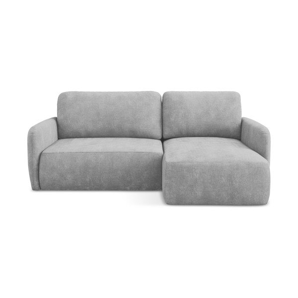 Svijetlo siva sklopiva/s prostorom za pohranu kutna garnitura od šenila (s desnim kutom/s ležaljkom) Lilo – Makamii