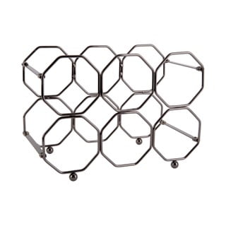 Sivi metalni stalak za vino na sklapanje PT LIVING Honeycomb