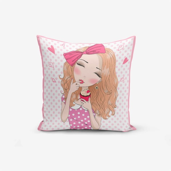 Navlaka za jastuk Minimalist Cushion Covers Girl With Cupcake, 45 x 45 cm