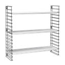 Crni 3 etažni regal s bijelim policama Metaltex Libro, duljina 70 cm