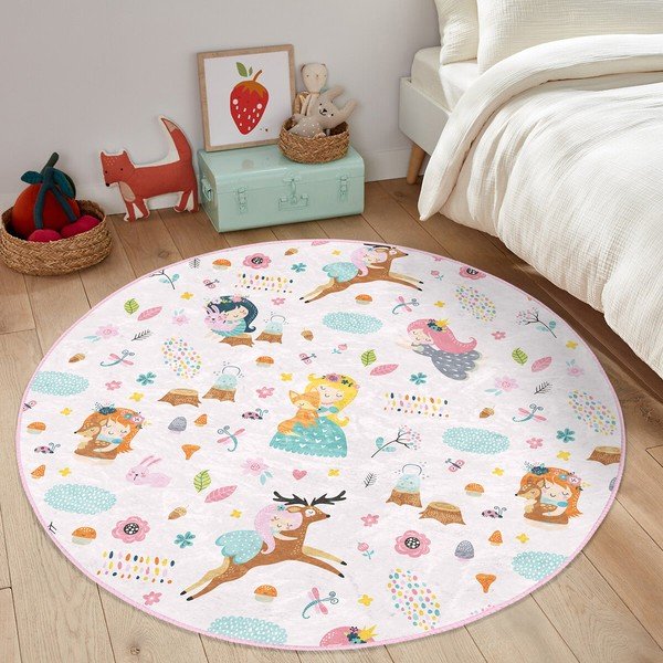 Svijetlo ružičasti dječji tepih ø 100 cm Comfort – Mila Home-image-3