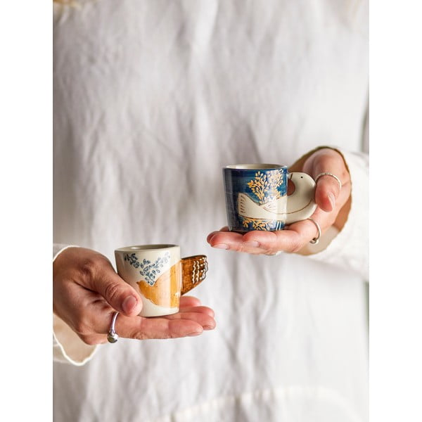 Plave/krem šalice u setu 2 kom za espresso od kamenine 55 ml Hezha – Bloomingville-image-1