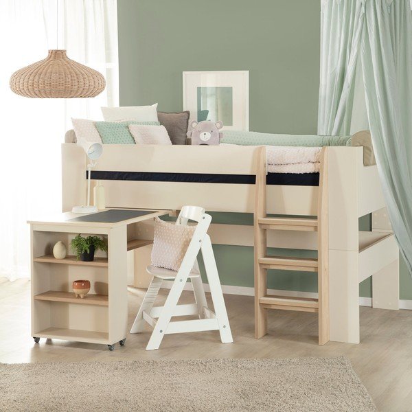 Bež podignuti dječji krevet s prostorom za odlaganje bez podnice 90x200 cm Studio – Roba-image-1