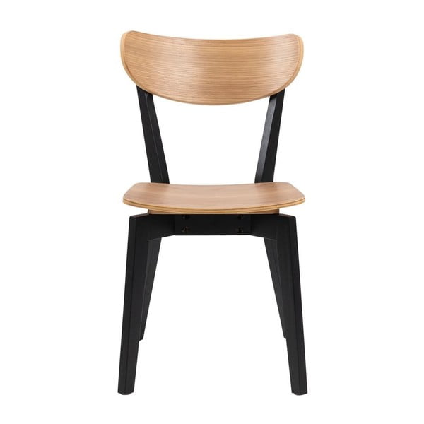 Crna/u prirodnoj boji blagovaonska stolica u dekoru hrasta Roxby – Actona-image-2