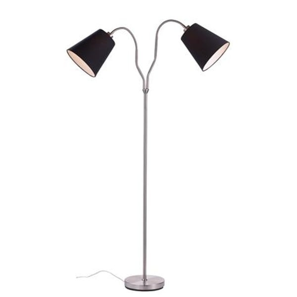 Samostojeća svjetiljka u srebrnoj boji s crnim sjenilima Markslöjd Modena