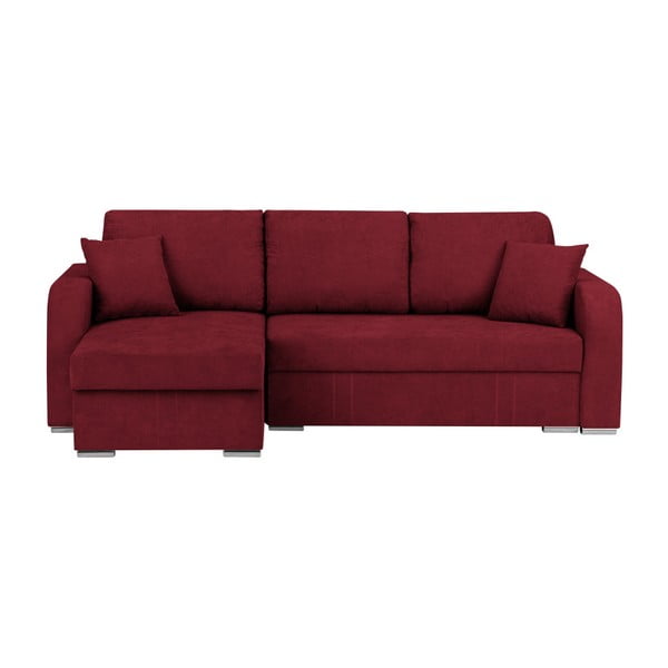 Tamnocrveni kutni promjenjivi kauč na razvlačenje s prostorom za odlaganje Melart Louise