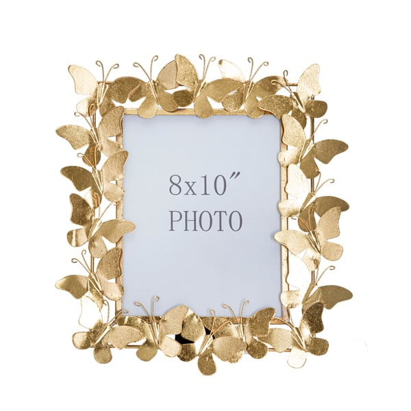 Metalni stojeći okvir u zlatnoj boji 35x38 cm Butterfly – Mauro Ferretti