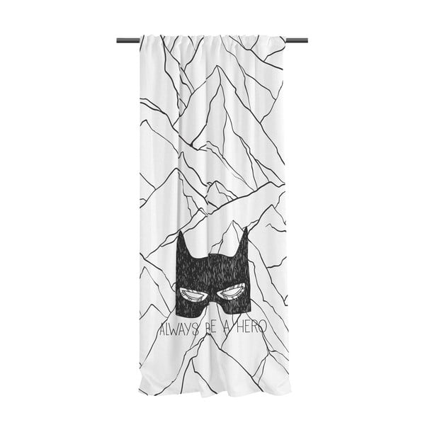 Crno-bijela dječja zavjesa od pamučnog satena 110x170 cm Be a Hero – Butter Kings